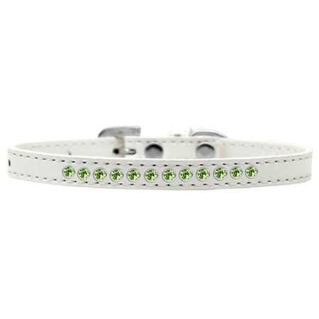 MIRAGE PET PRODUCTS 0.38 in. Lime Green Crystal Puppy CollarWhite Size 14 611-08 WT-14